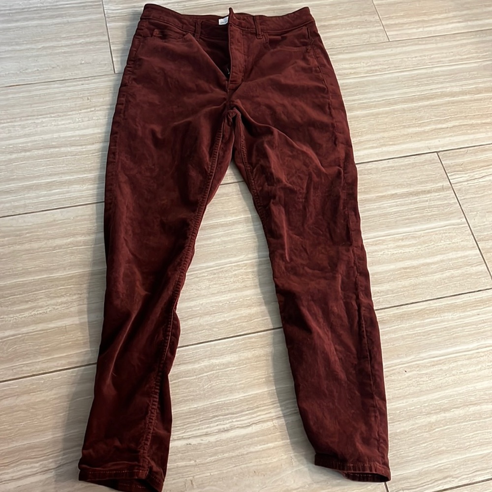 Burgundy velvet pants. Loft